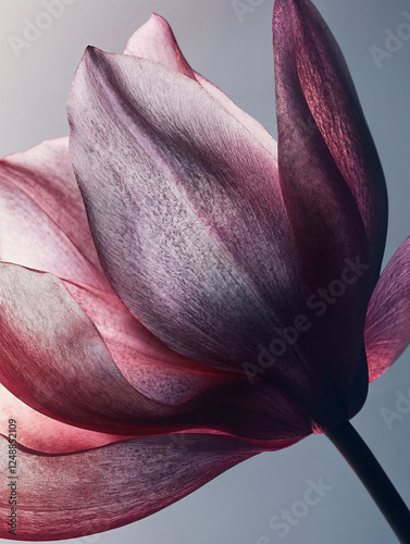 Still life wild flower, realistic photograph, micro, close-up nature image. Delicate flower. 