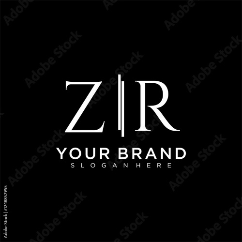 ZR letter monogram logo with bussines style dsign photo