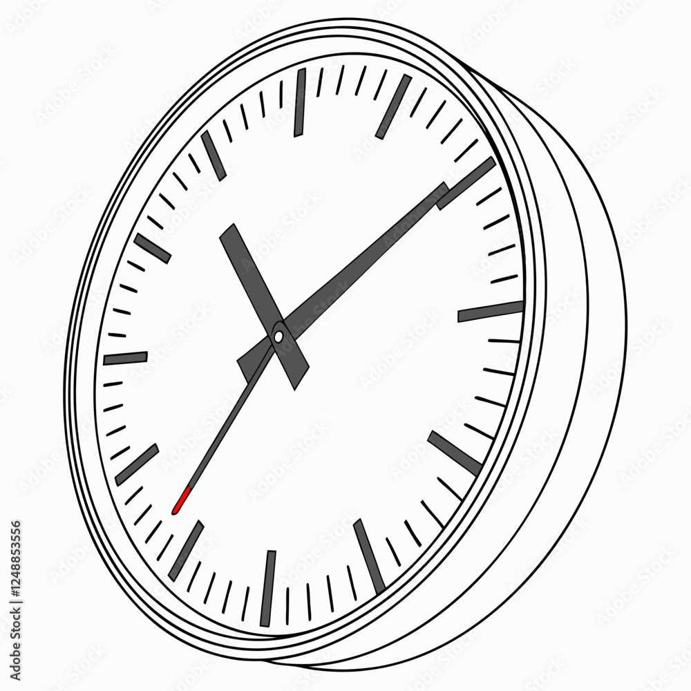 Minimalist Wall Clock with Metallic Finish Minimalist Wall Clock with Metallic Finish