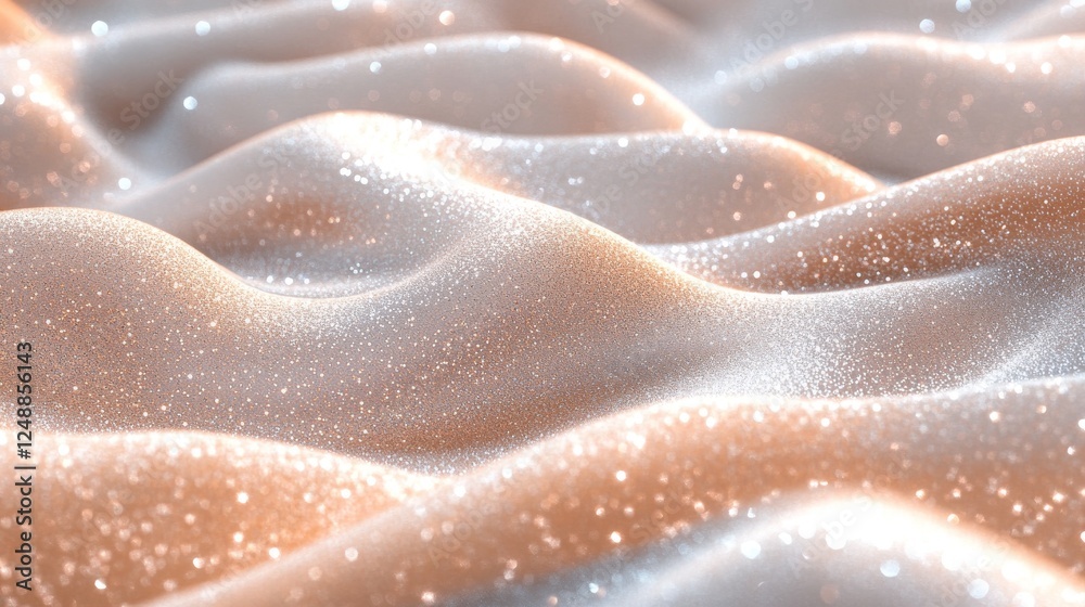 Close-up of ethereal silver fabric with shimmering stars, creating magical celestial atmosphere Close-up of ethereal silver fabric with shimmering stars, creating magical celestial atmosphere