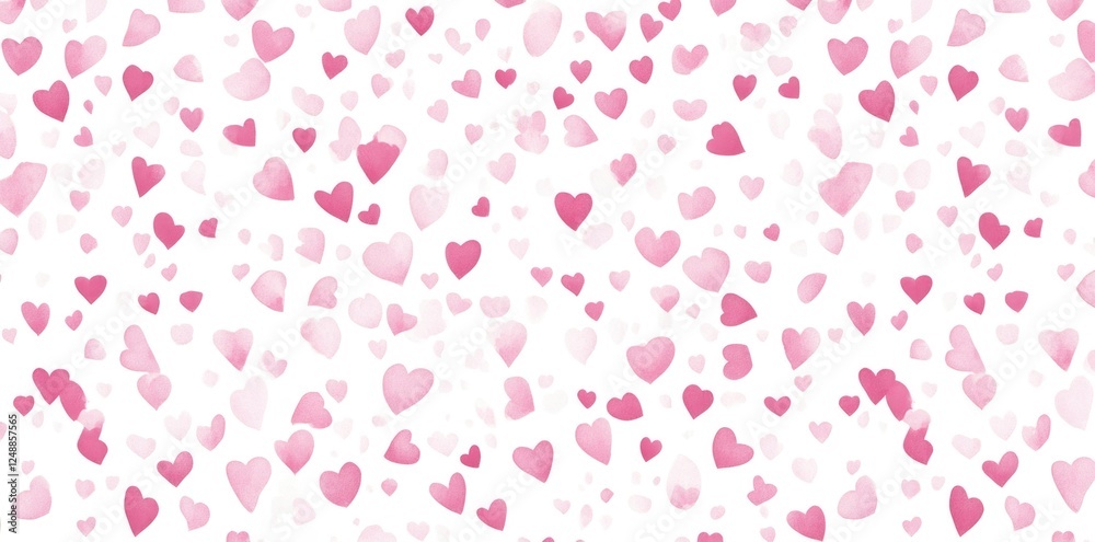 White background with a pattern of many small pink hearts. White background with a pattern of many small pink hearts.