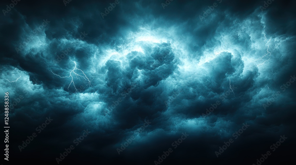Dark stormy sky with lightning, ominous cloudscape, dramatic weather, nature backdrop Dark stormy sky with lightning, ominous cloudscape, dramatic weather, nature backdrop