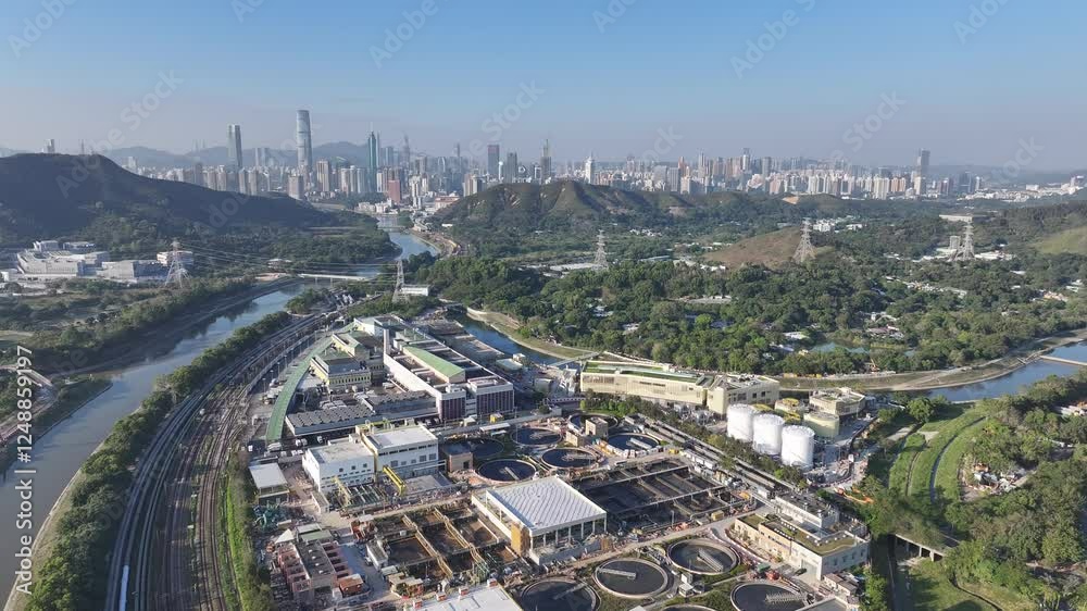 Discover the Shek Wu Hui Sewage Treatment Works in Sheung Shui Hong Kong, where sewage from Fanling is treated and disinfected, enhancing water quality before discharge into local rivers