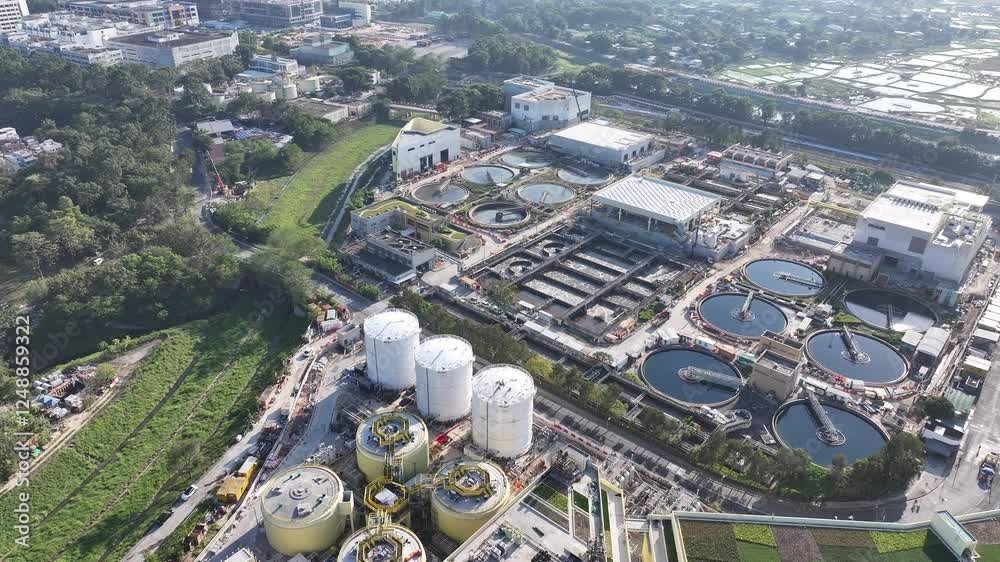 Discover the Shek Wu Hui Sewage Treatment Works in Sheung Shui Hong Kong, where sewage from Fanling is treated and disinfected, enhancing water quality before discharge into local rivers