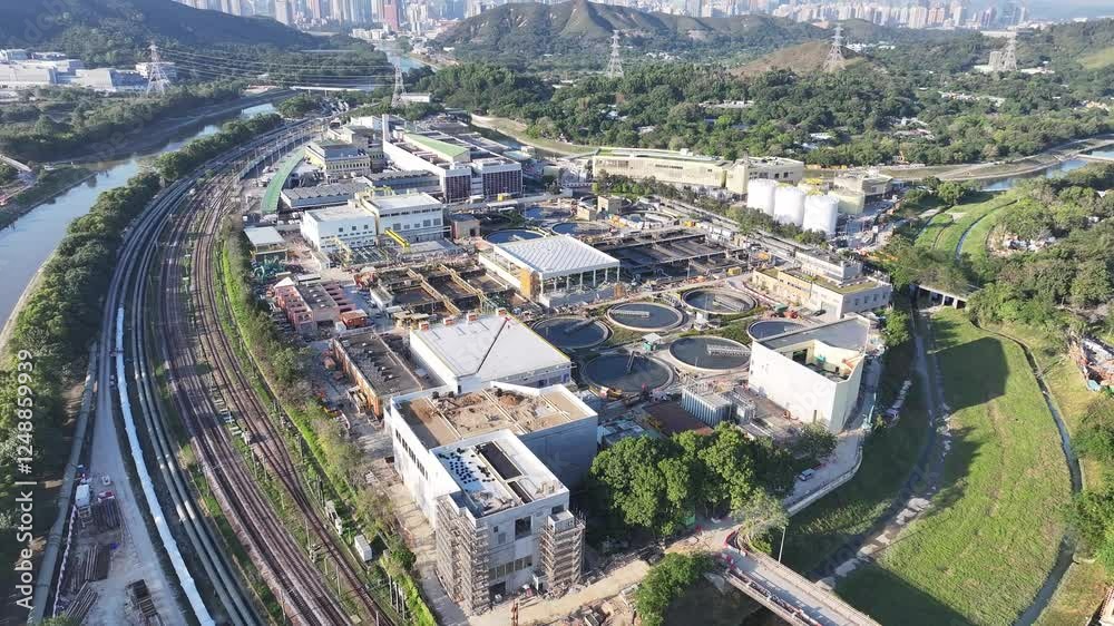 Discover the Shek Wu Hui Sewage Treatment Works in Sheung Shui Hong Kong, where sewage from Fanling is treated and disinfected, enhancing water quality before discharge into local rivers