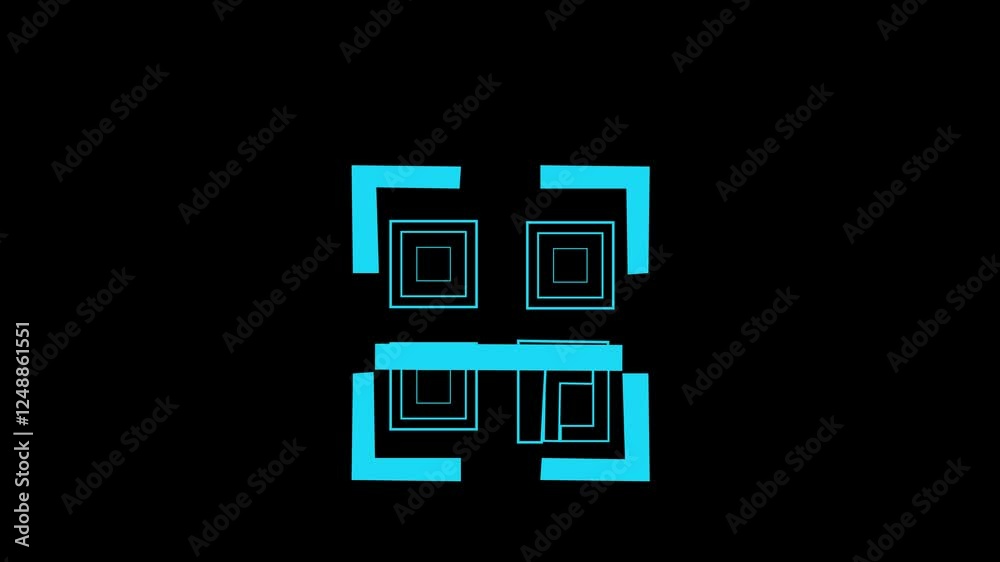 Scanning the QR code icon animation, QR code being scanning concept. Scanning the QR code icon animation, QR code being scanning concept.