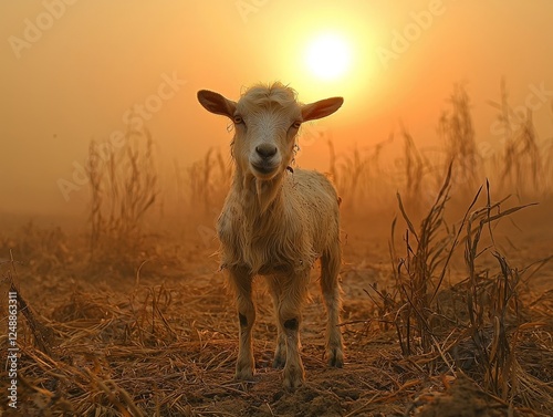 Wallpaper Mural Malnourished Goat Standing in Parched Arid Field Under Relentless Sun Torontodigital.ca