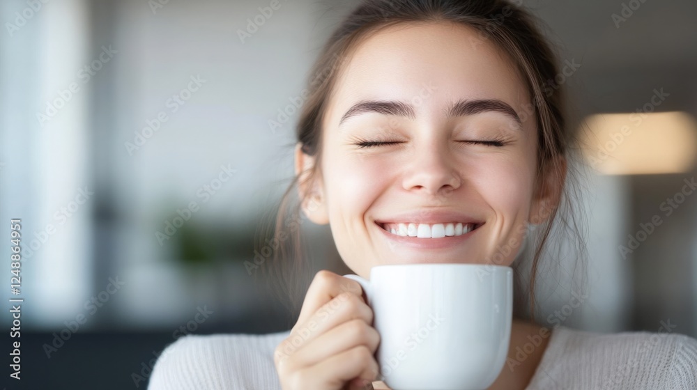 woman enjoying a warm drink woman enjoying a warm drink