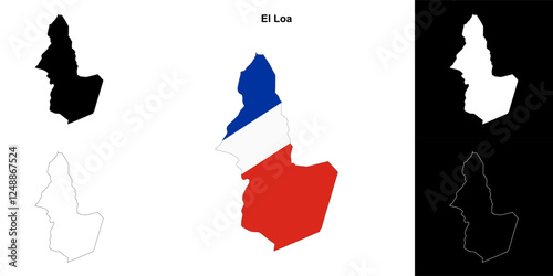 El Loa province outline map set photo