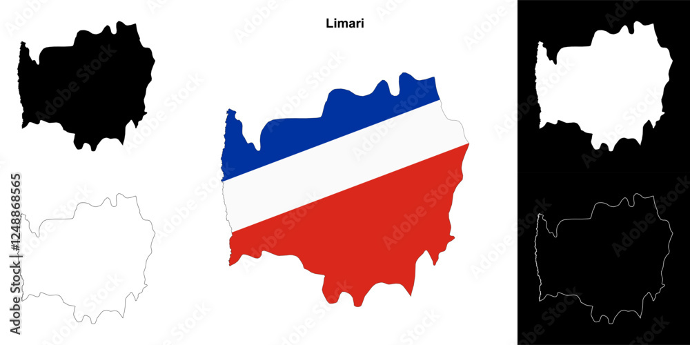 Fototapeta premium Limari province outline map set