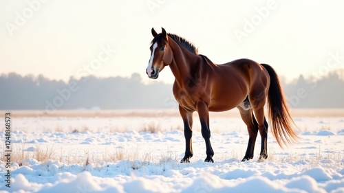 Snowy Quebec Clydesdale, Majestic Stallion