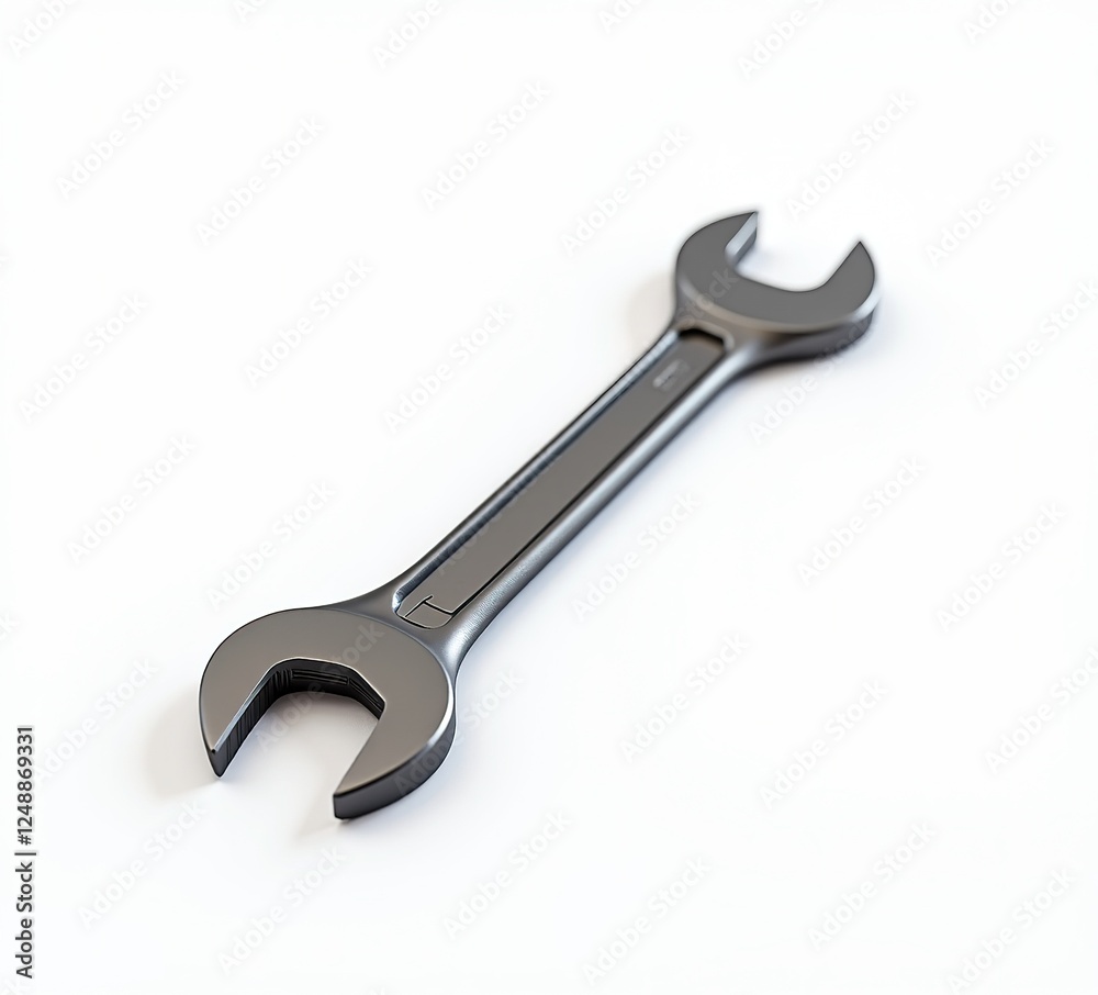 Polished Wrench on White, High-Quality Studio Shot Polished Wrench on White, High-Quality Studio Shot