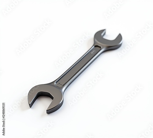 Polished Wrench on White, High-Quality Studio Shot