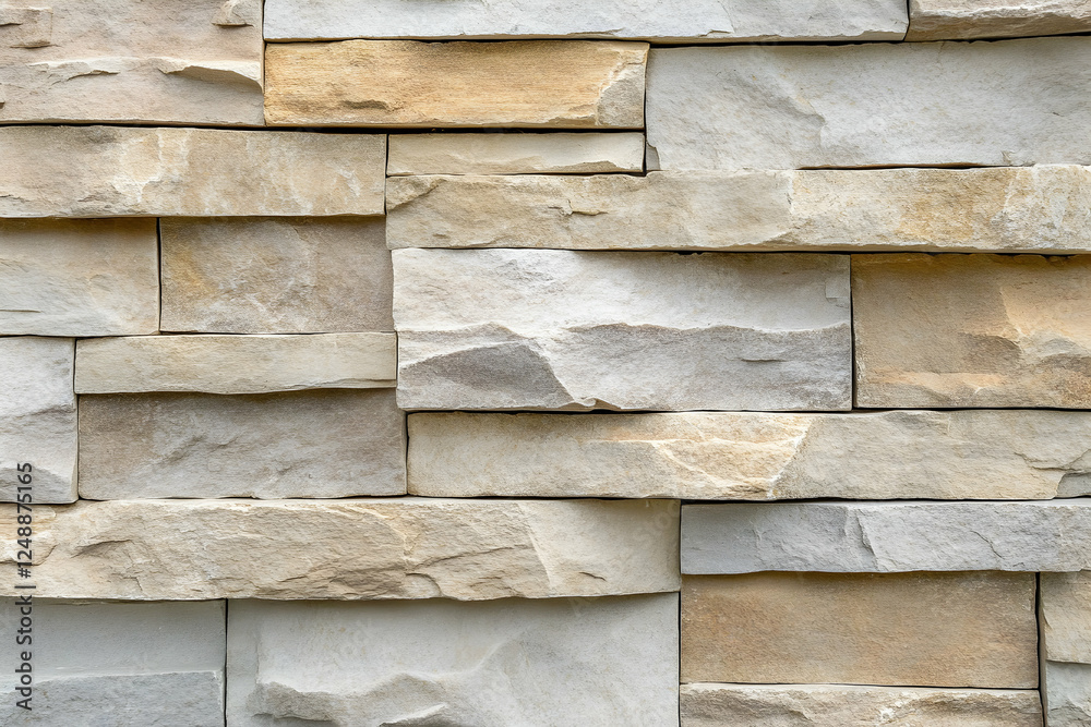 Elegant stone veneer wall background featuring varied textures, natural beige tones and irregular shapes offering a rustic aesthetic Elegant stone veneer wall background featuring varied textures, natural beige tones and irregular shapes offering a rustic aesthetic