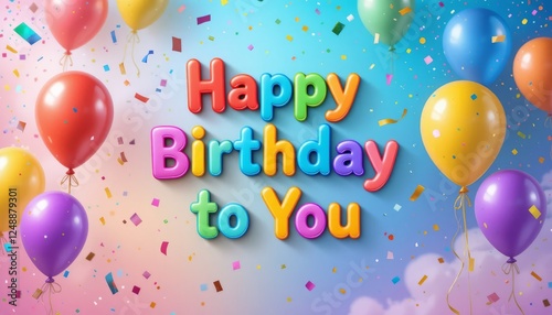 happy birthday card with balloons