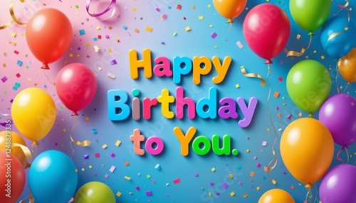 happy birthday card with balloons