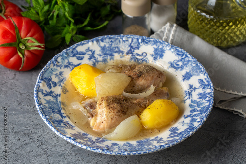 Potato and chicken thigh bo...