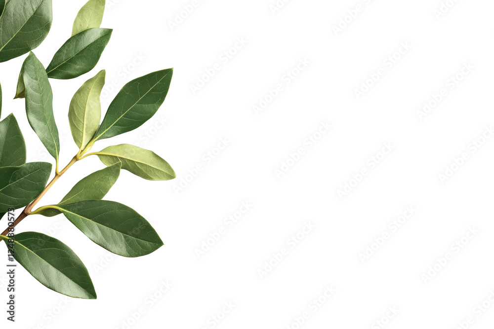 Vibrant green leaves nature plant freshness isolated on transparent background Vibrant green leaves nature plant freshness isolated on transparent background