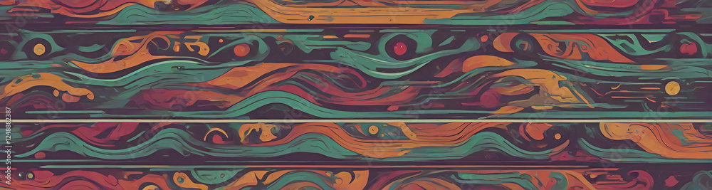 Fototapeta premium illustrazione sfondo con elementi astratti e motivi geometrici a tema surreale