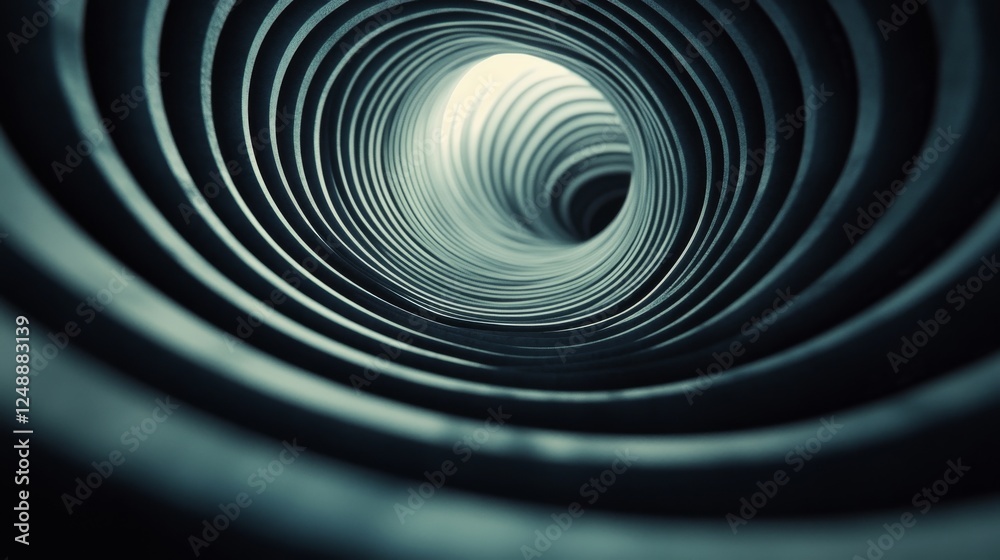 Obraz premium Abstract concentric circles converge into a light at the end