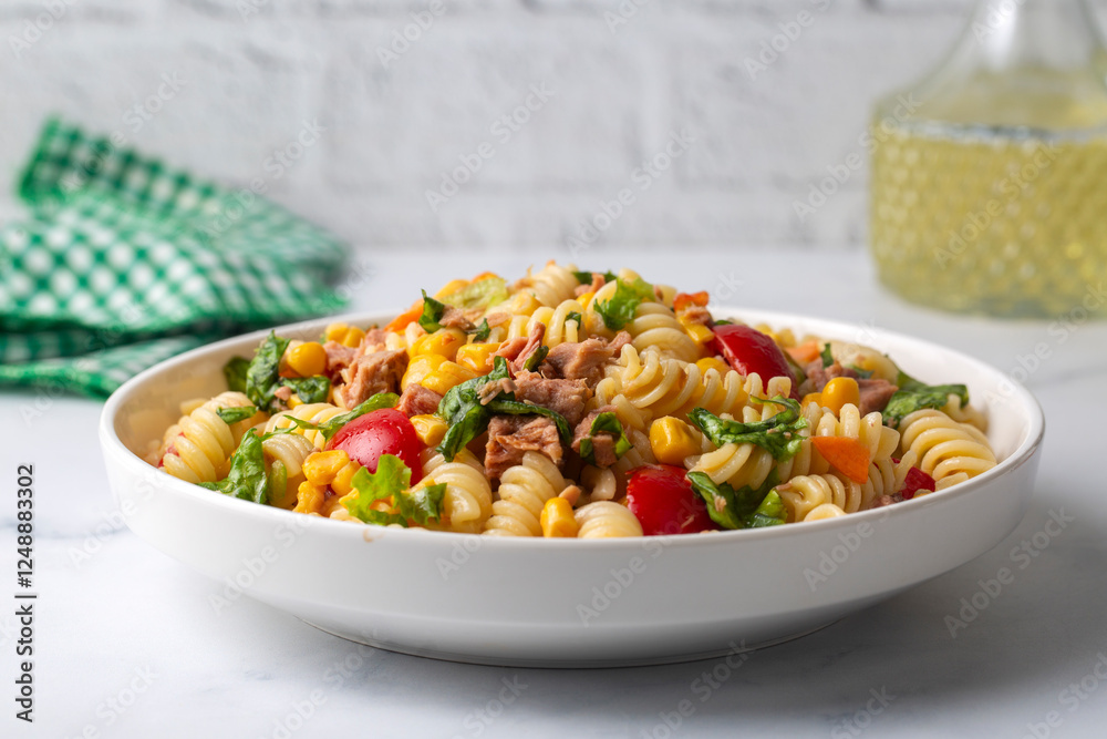 Tuna fusilli pasta looks delicious