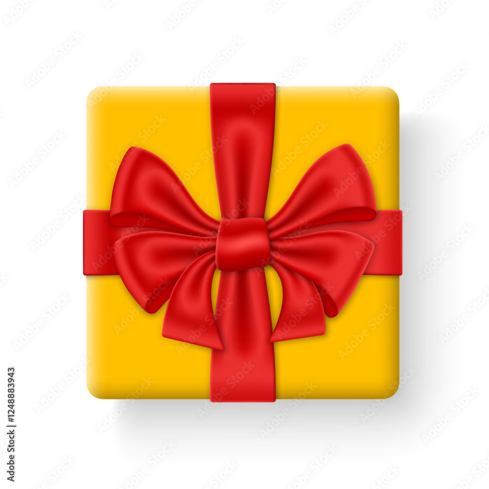 Gift box with bow and ribbons. Isolated on white background Gift box with bow and ribbons. Isolated on white background