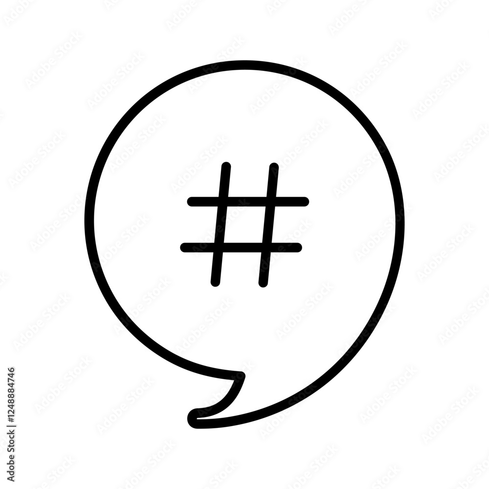 Fototapeta premium Hashtag Vector Icon