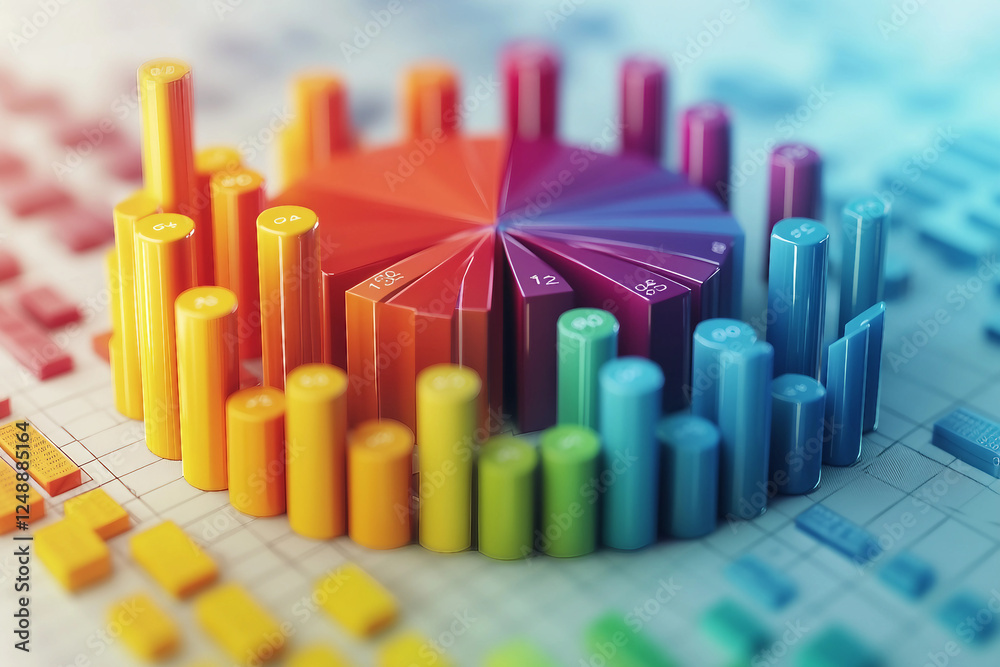 Obraz premium Abstract financial visualization generated with AI