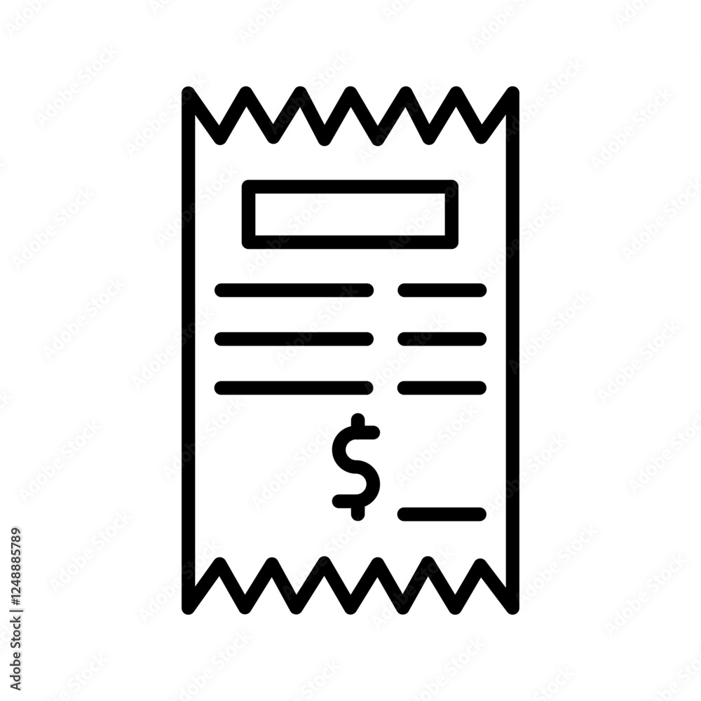 Rent Receipt Vector Icon Rent Receipt Vector Icon