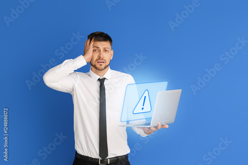 Stressed businessman with l...