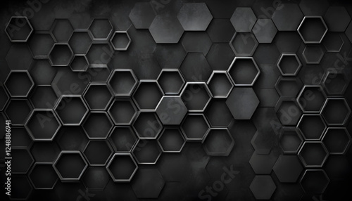 an abstract hexagonal black background