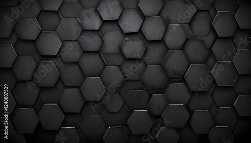 an abstract hexagonal black background