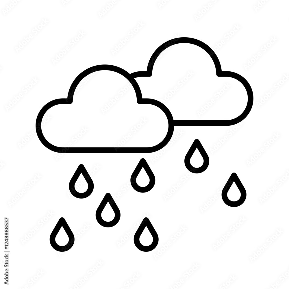 Rain Vector Icon Rain Vector Icon