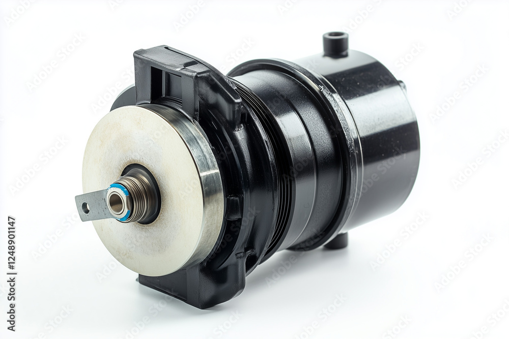 Selective focus motor from appliance isolated on white background, Motor part on white background. Selective focus motor from appliance isolated on white background, Motor part on white background.