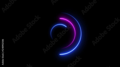 Wallpaper Mural Glowing neon Circle frame background animation. neon circle . Torontodigital.ca