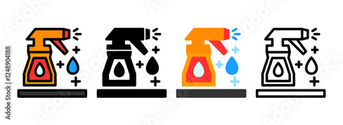 Set of Cleaning spray Icon