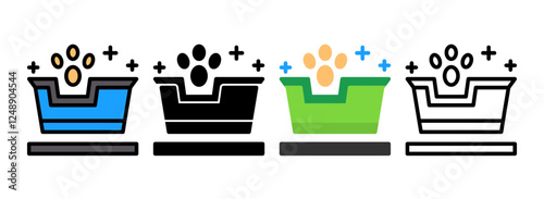 Set of Cat litter box Icon