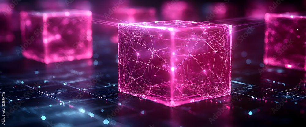 Glowing Pink Digital Cubes Glowing Pink Digital Cubes
