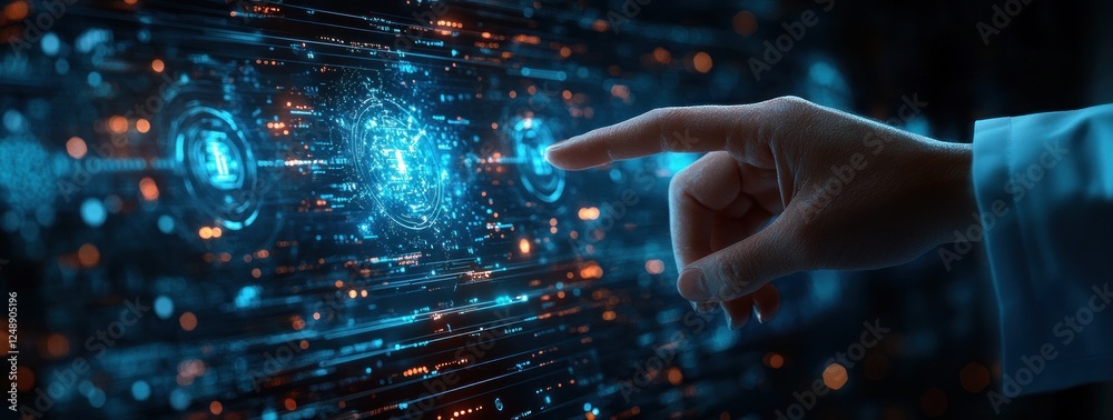 Futuristic Medical Interface for AI Diagnosis and Patient Care with Holographic Technology Futuristic Medical Interface for AI Diagnosis and Patient Care with Holographic Technology