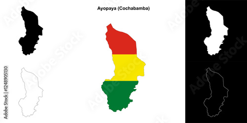 Ayopaya province outline map set