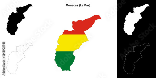 Munecas province outline map set