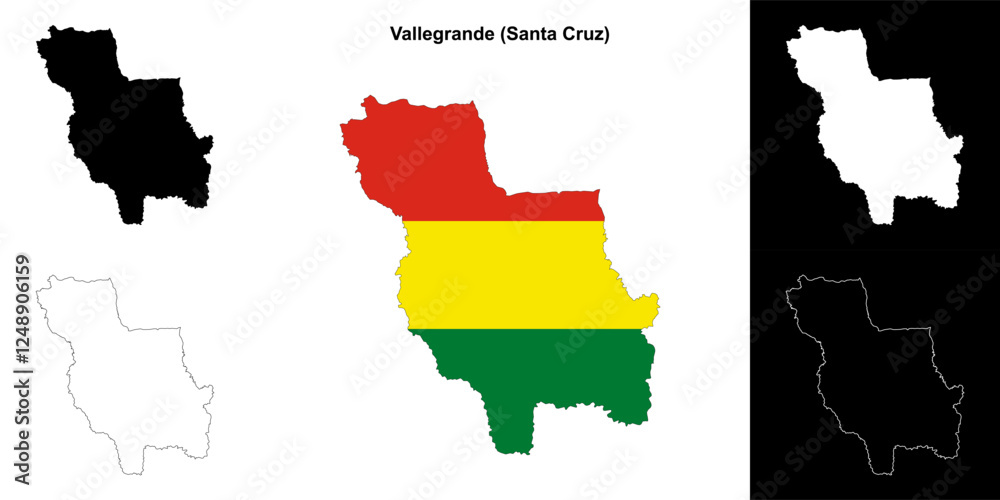 Obraz premium Vallegrande province outline map set