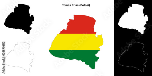 Tomas Frias province outline map set