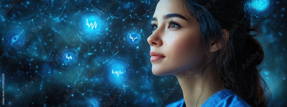 Advanced Medical Technology Doctor Using Holographic Tools for Patient Diagnosis and Treatment in Healthcare Facility Advanced Medical Technology Doctor Using Holographic Tools for Patient Diagnosis and Treatment in Healthcare Facility