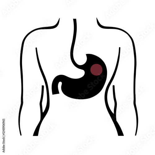 Stomach pain and digestive discomfort icon