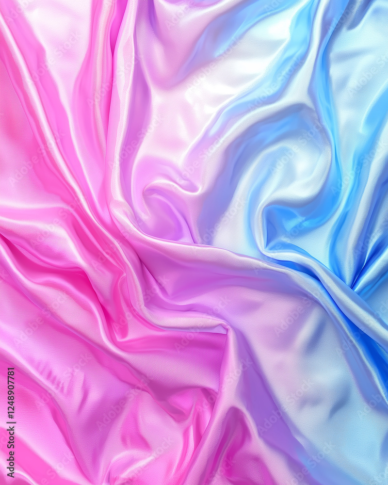 Obraz premium Abstract Neon Fabric holographic background, with shimmering, iridescent effect with a rainbow of colors show the alternate reality of the metaverse. Meta and Web backgrounds and textures.