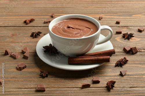 Hot chocolate drink in a wh...