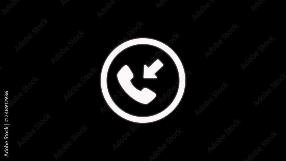 Incoming call icon animation Call icon with arrow circle icon incoming concept.
