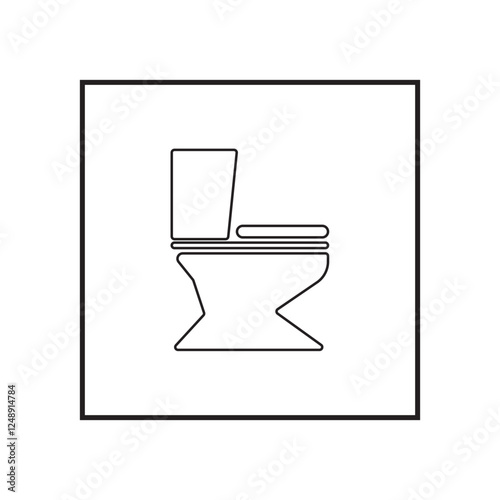 Toilet icon. Outline toilet vector icon for web design isolated on white background