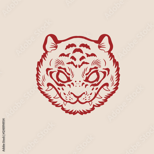 Tiger anger. Vector illustration of a tiger head.	
